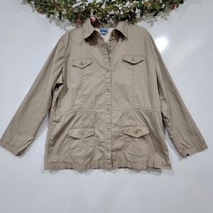 Classic Elements Womens XLarge 100% Cotton Utility Jacket Barn Coat Neutral Camp